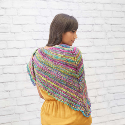 Red Heart Vibrant Knit Shawlette Knit Shawl made in Red Heart Boutique Yarn