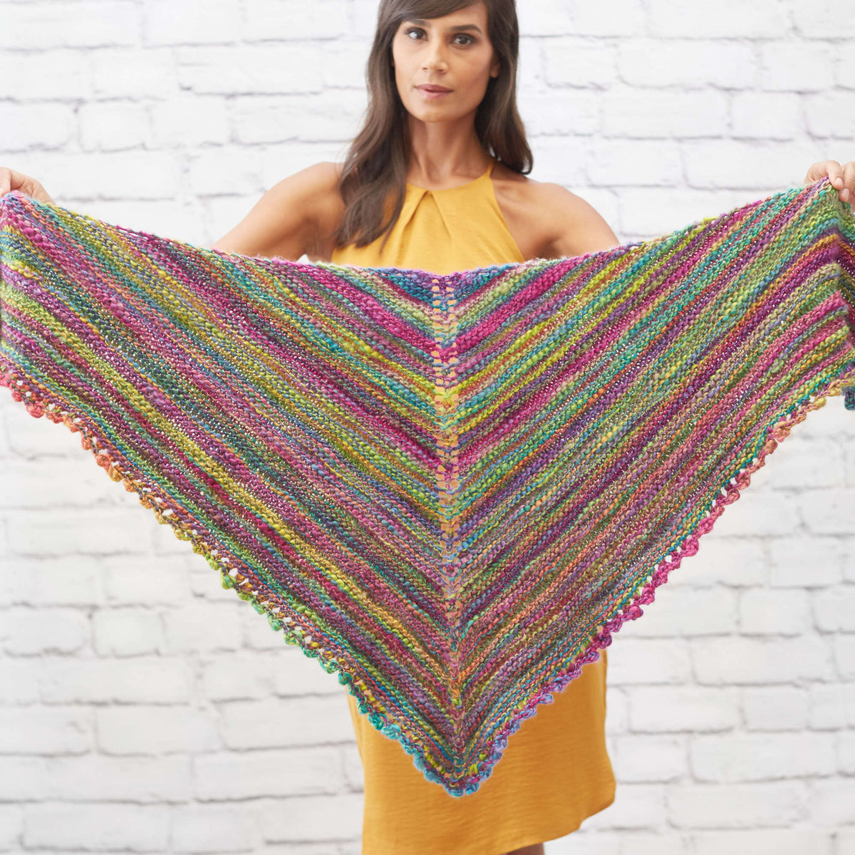 Knit Shawl made in Red Heart Boutique Yarn