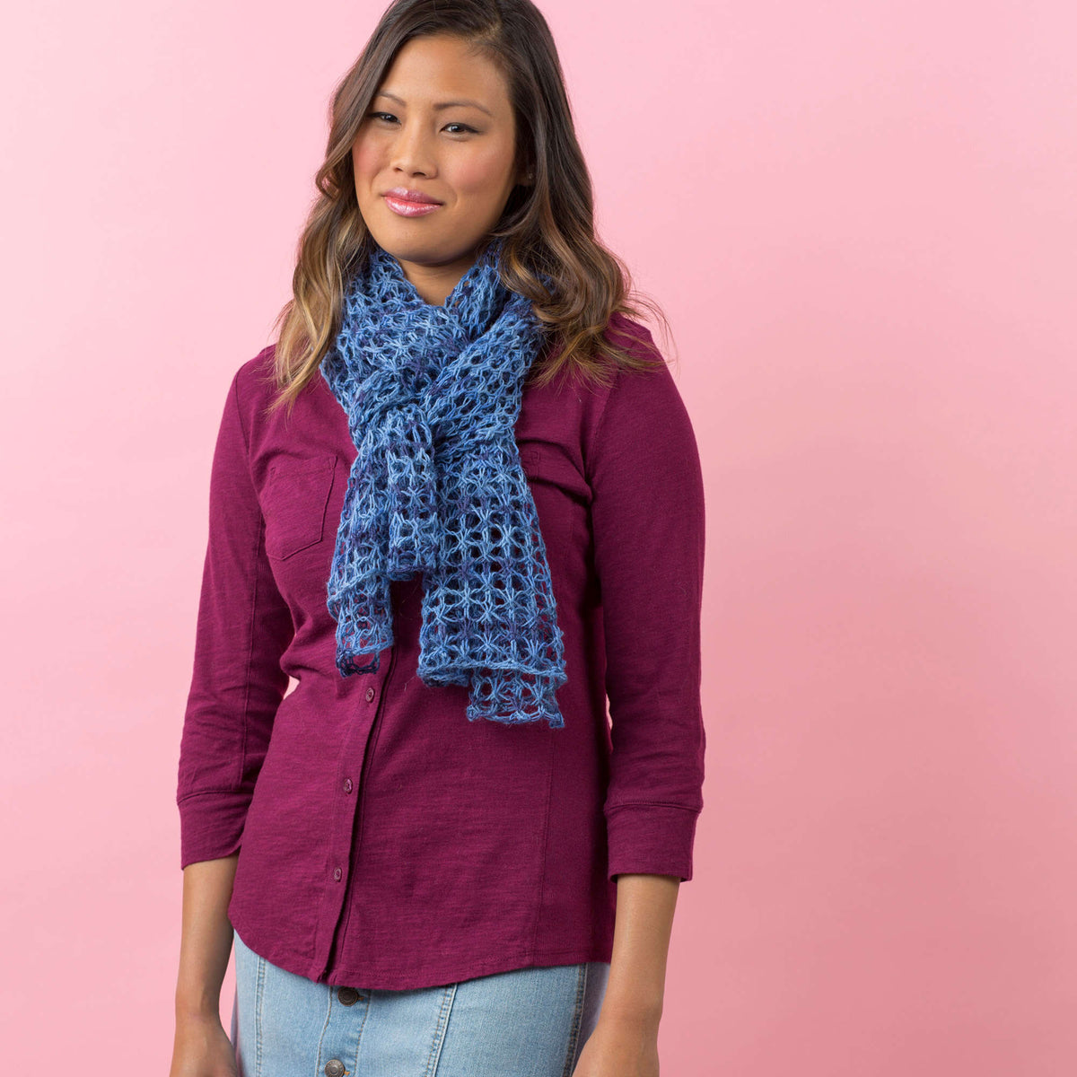 Knit Shawl made in Red Heart Heart & Sole Yarn