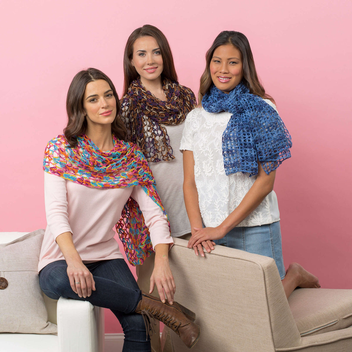 Knit Shawl made in Red Heart Heart & Sole Yarn