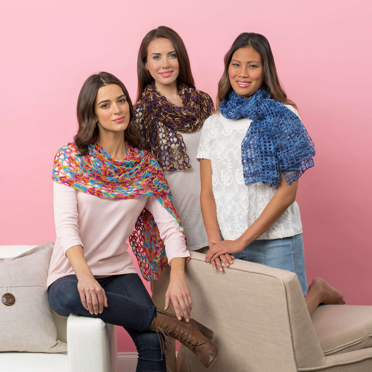 Knit Shawl made in Red Heart Heart & Sole Yarn