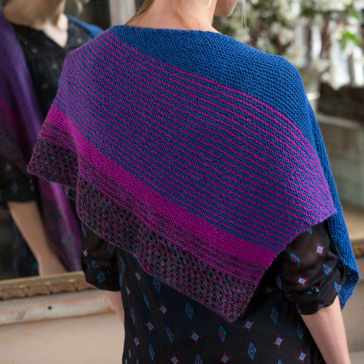 Knit Shawl made in Red Heart Heart & Sole Yarn