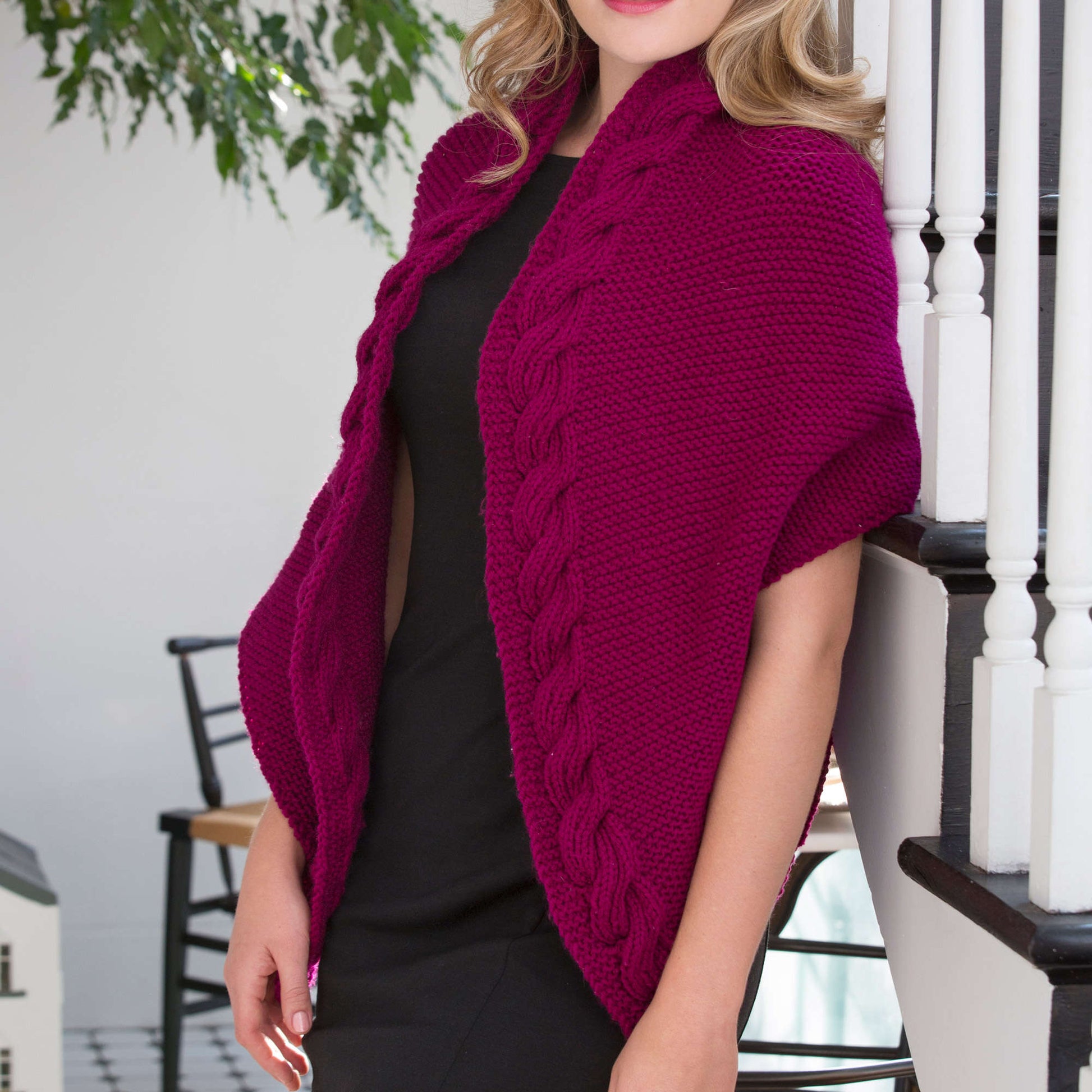 Free Red Heart Reversible Cable Wrap Knit Pattern