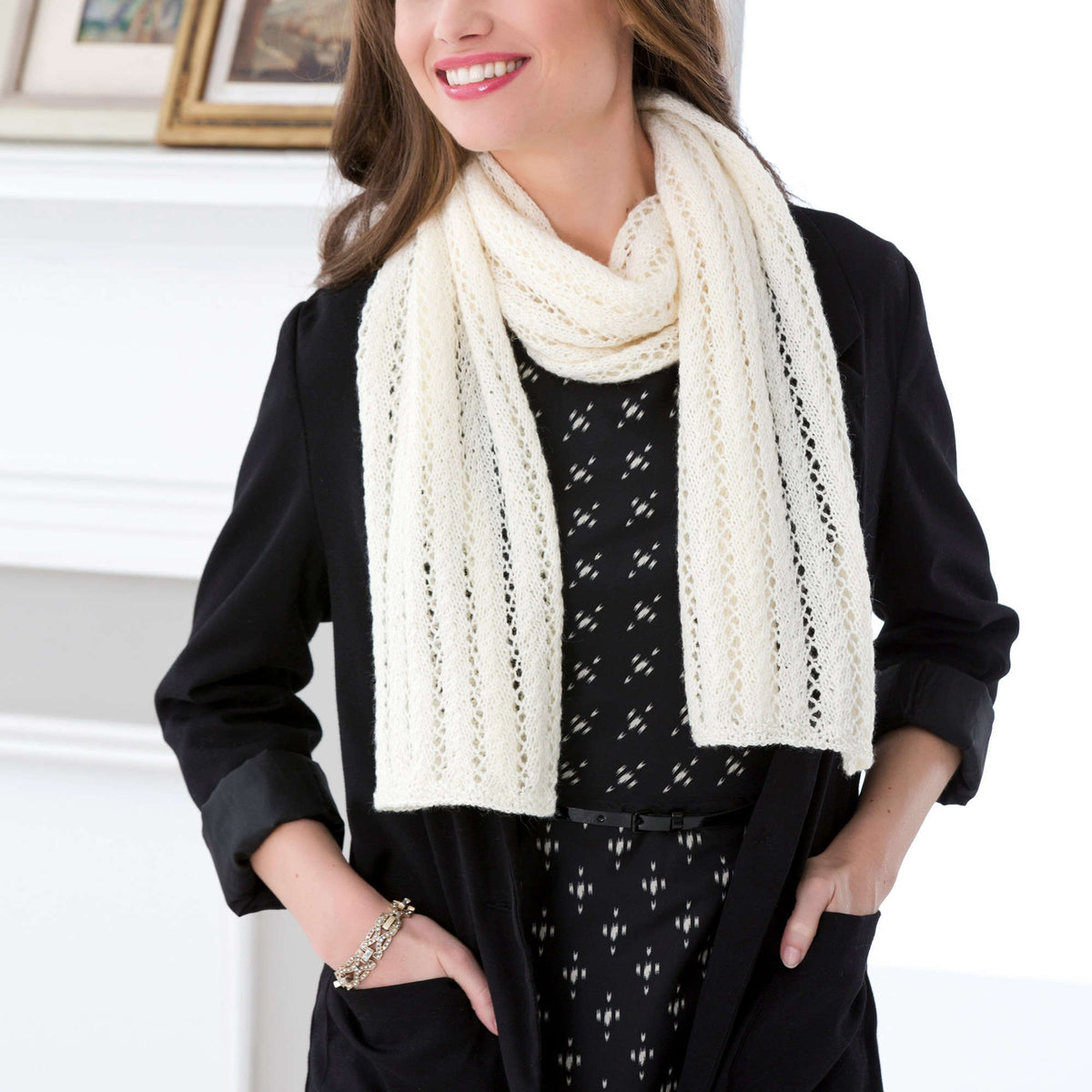 Knit Shawl made in Red Heart Heart & Sole Yarn