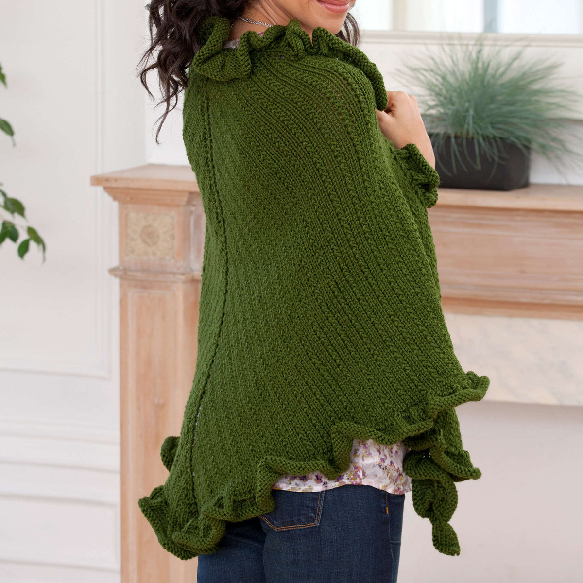 Knit Shawl made in Red Heart Soft Yarn