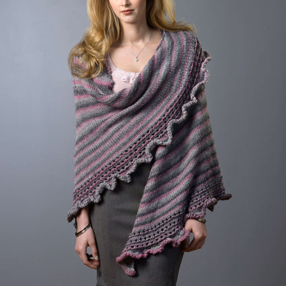 Red Heart Knit Ruffle & Wrap Knit Wrap made in Red Heart Boutique Yarn