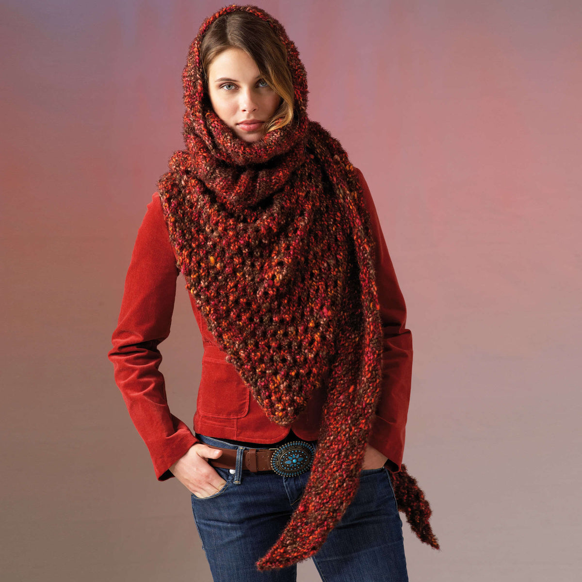 Knit Wrap made in Red Heart Boutique Yarn