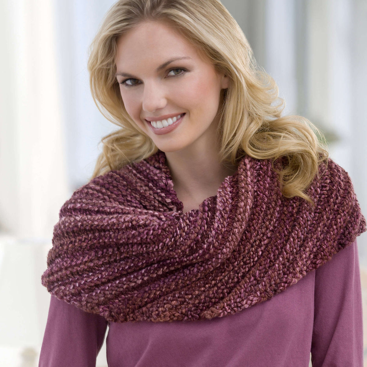 Knit Wrap made in Red Heart Curly Q Yarn