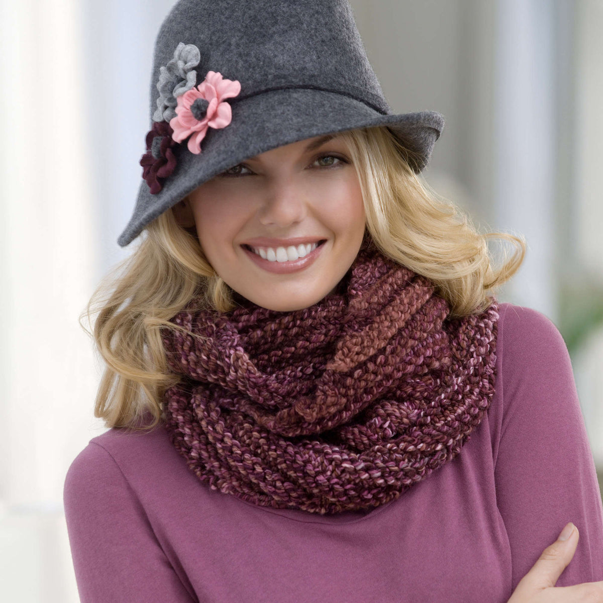 Knit Wrap made in Red Heart Curly Q Yarn