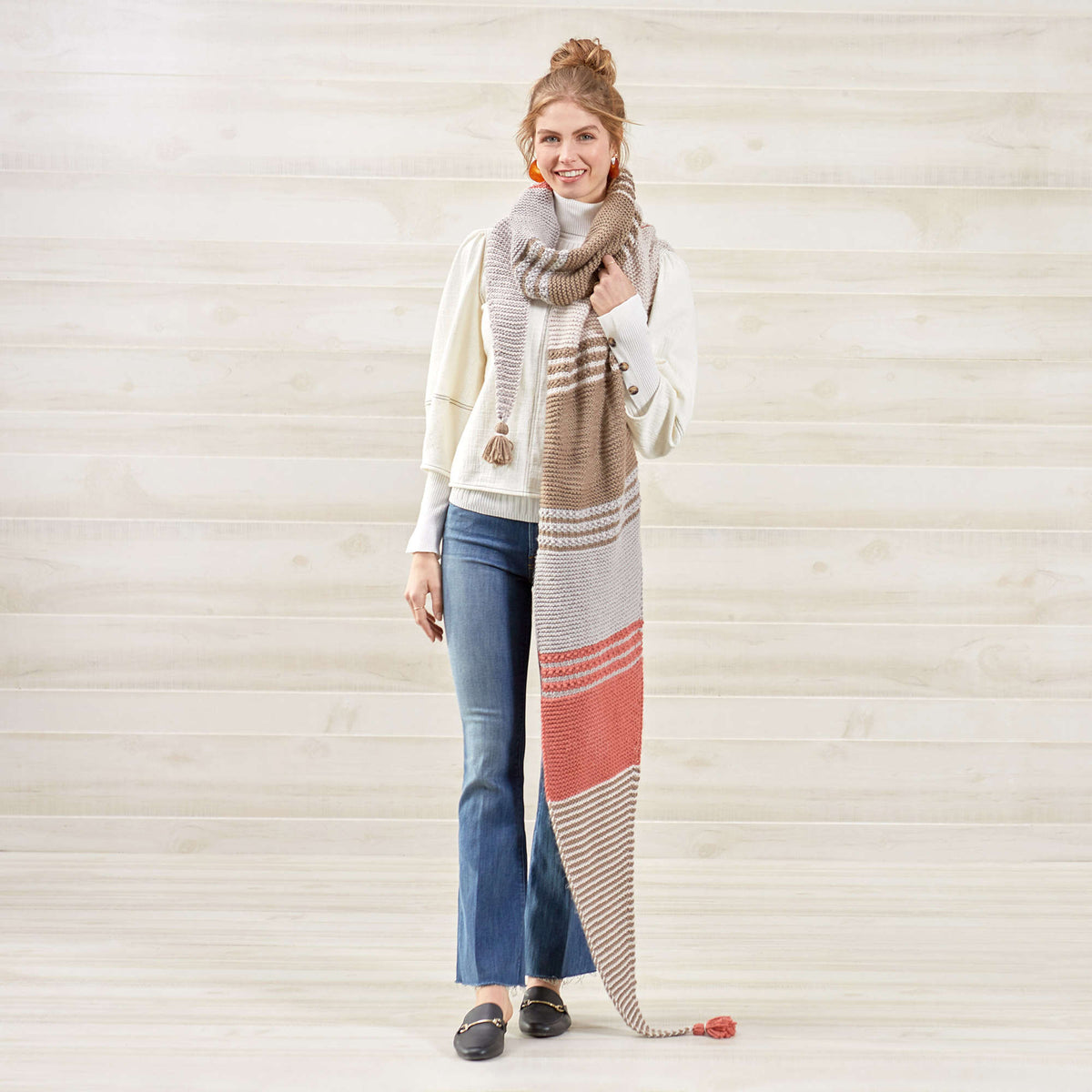 Knit Shawl made in Red Heart With Love Yarn