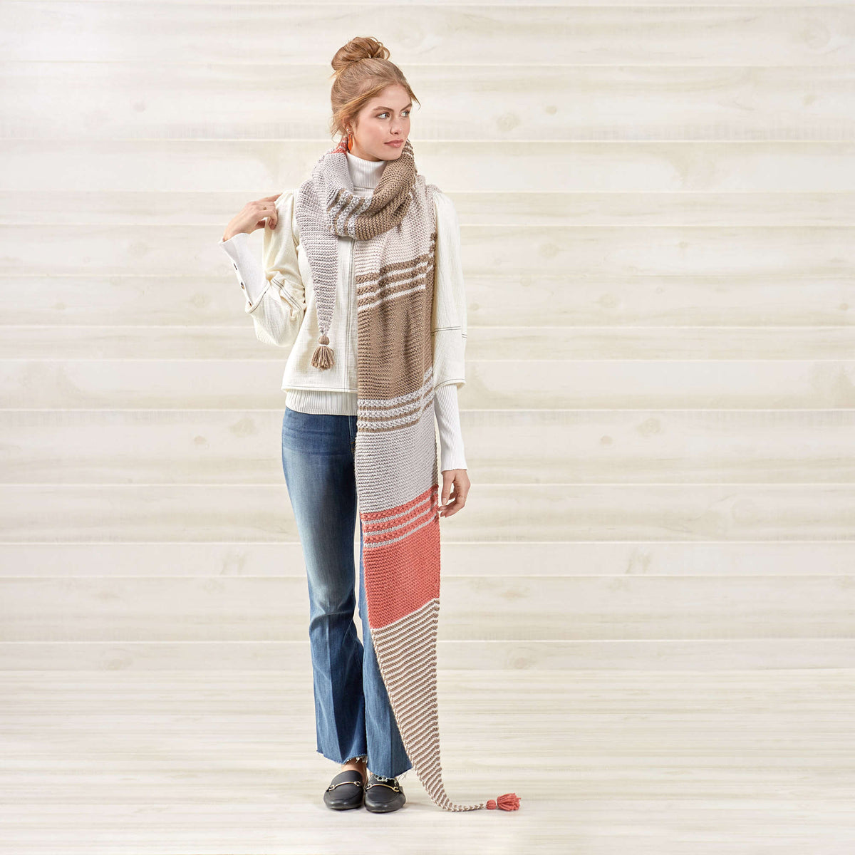 Knit Shawl made in Red Heart With Love Yarn