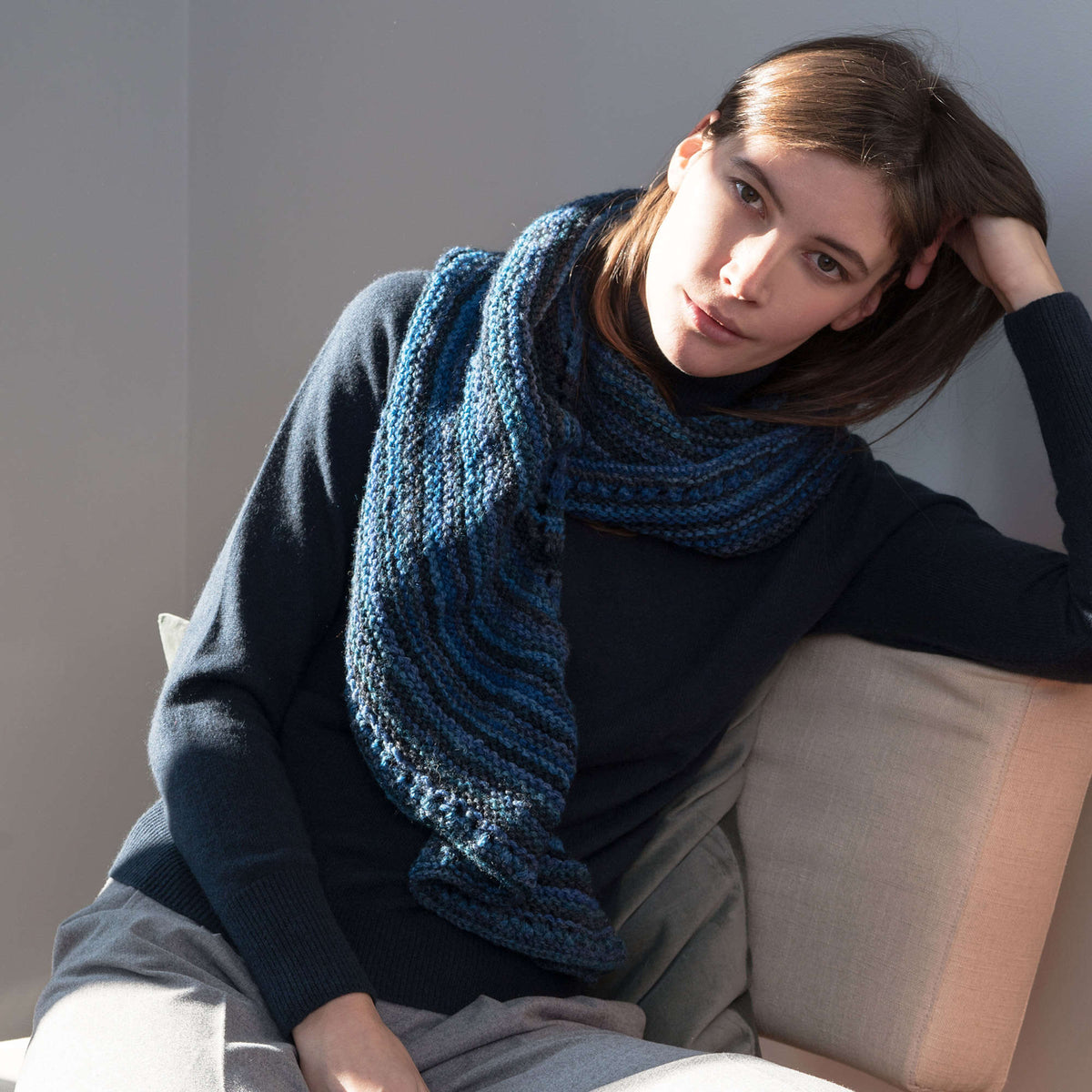 Knit Shawl made in Red Heart An Italian Story Ombra Yarn