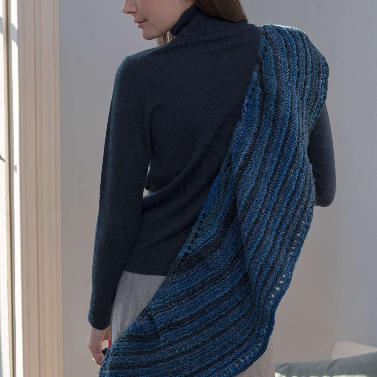 Knit Shawl made in Red Heart An Italian Story Ombra Yarn