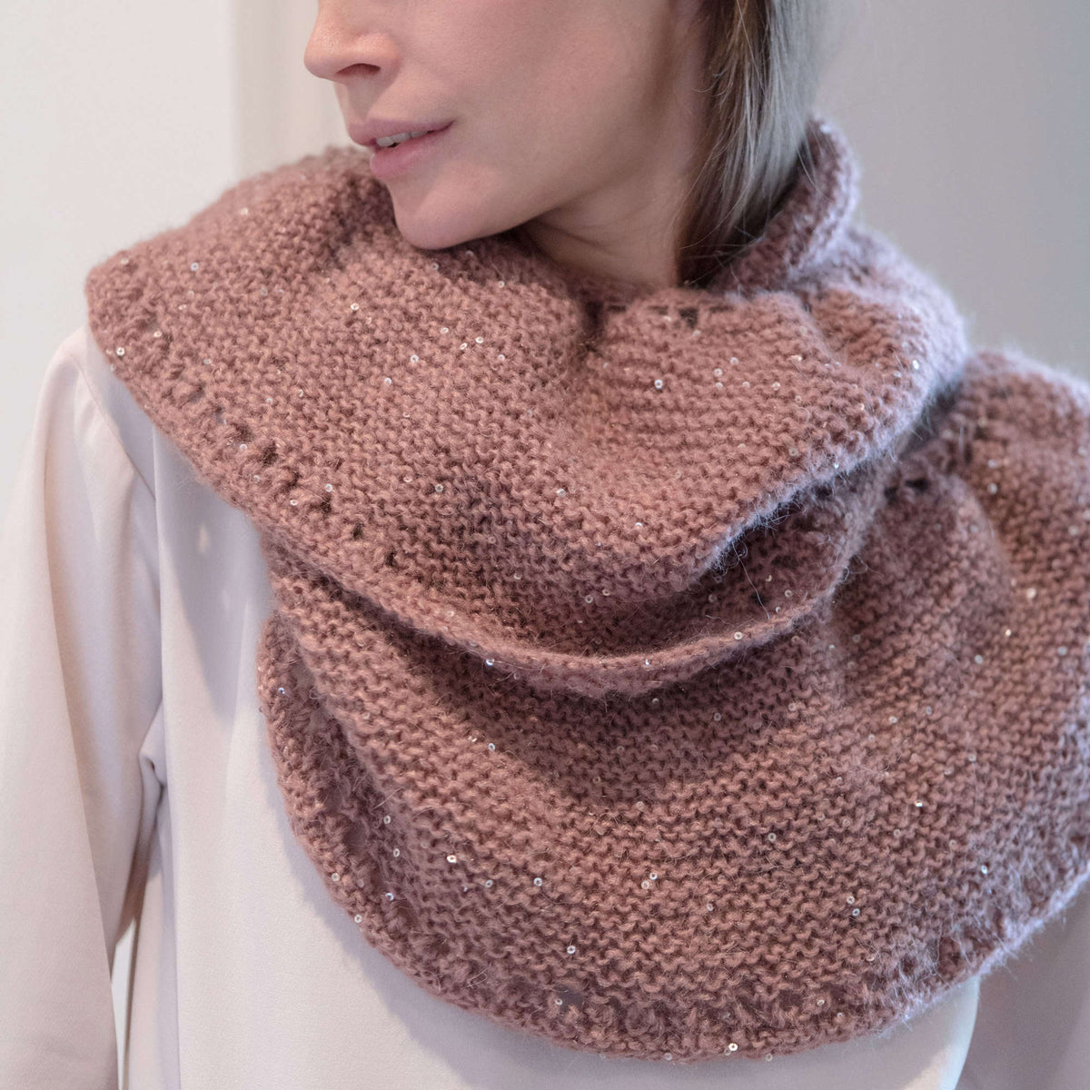 Knit Shawl made in Red Heart An Italian Story Luce Yarn