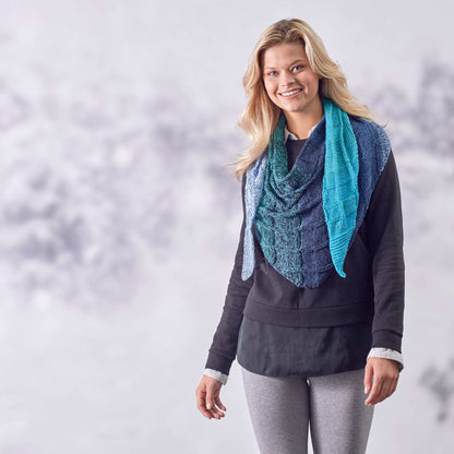 Red Heart Knit Squared Off Shawl Knit Shawl made in Red Heart It's a Wrap Rainbow Yarn