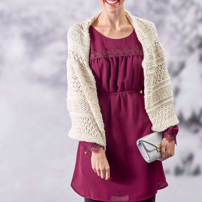 Red Heart Knit Winter Trellis Shawl Knit Shawl made in Red Heart With Love Metallic Yarn