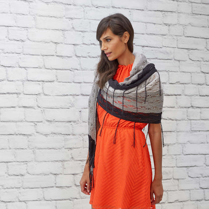 Red Heart Knit Little Waves Shawl Knit Shawl made in Red Heart It's a Wrap Yarn