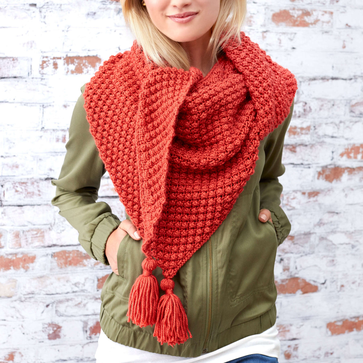 Knit Shawl made in Red Heart Soft Yarn