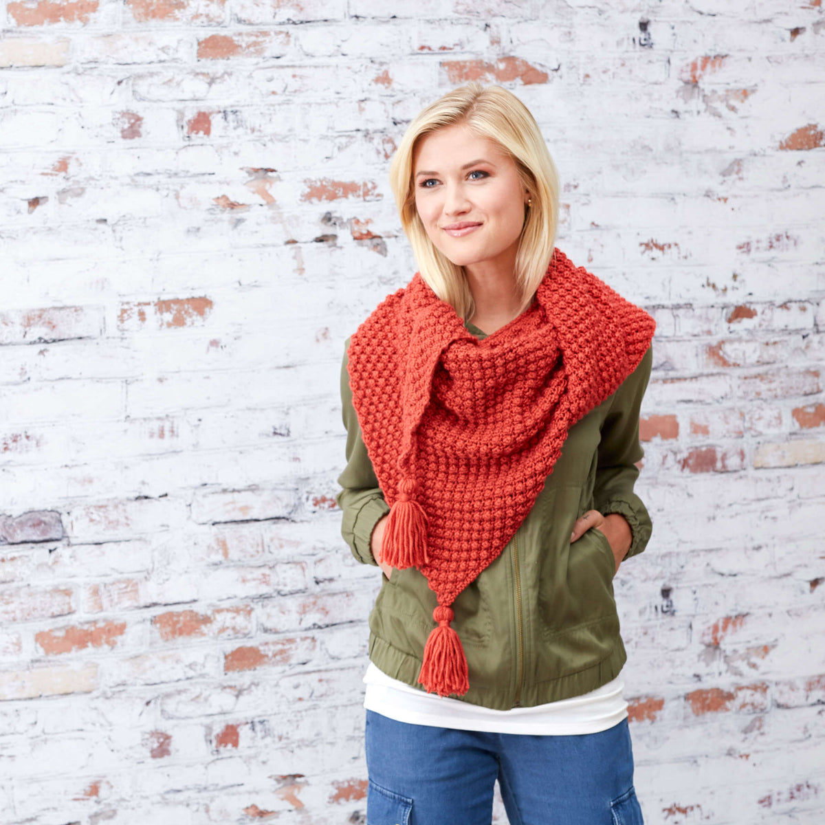 Knit Shawl made in Red Heart Soft Yarn