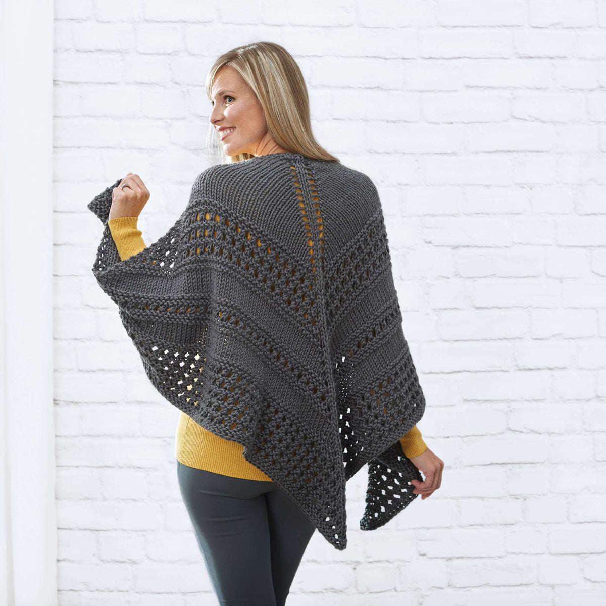 Knit Shawl made in Red Heart Soft Essentials Yarn