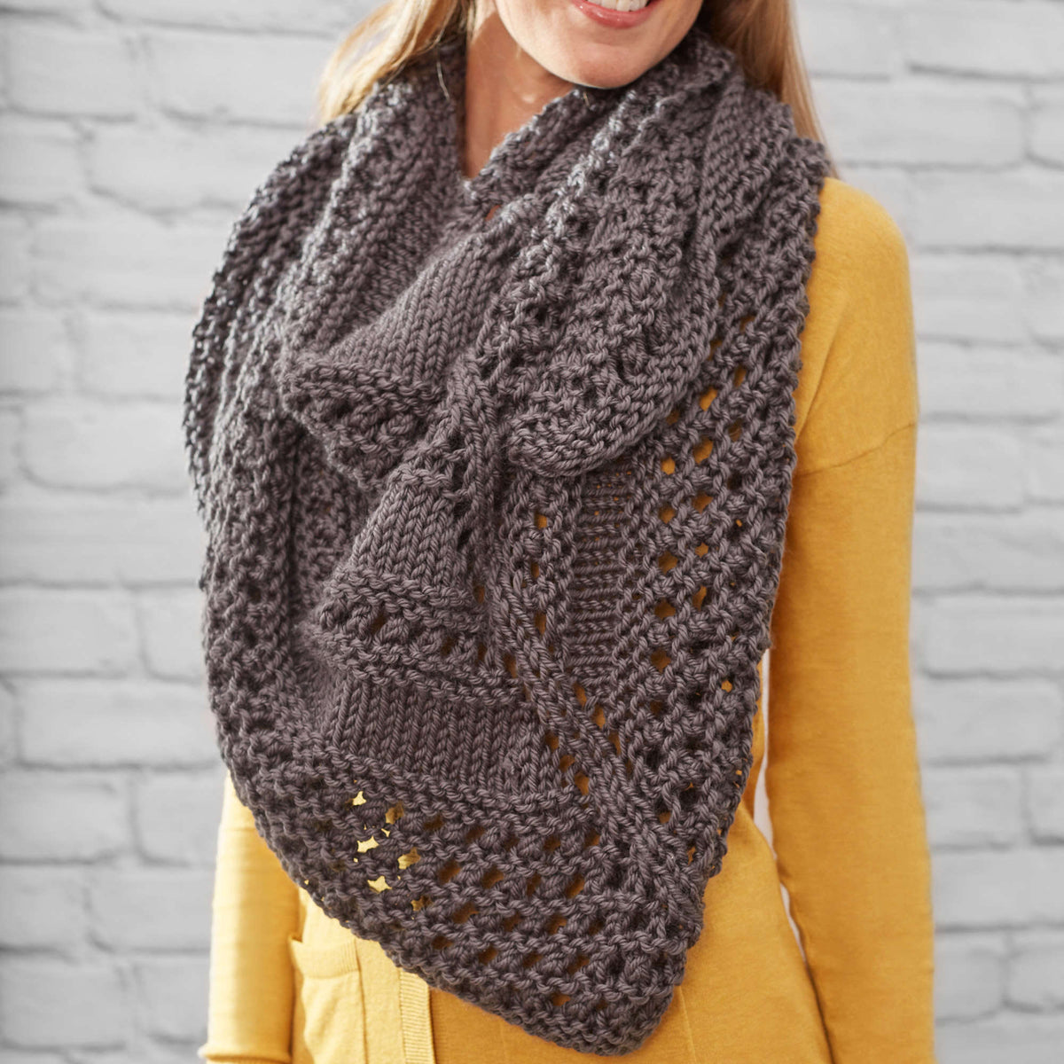 Knit Shawl made in Red Heart Soft Essentials Yarn