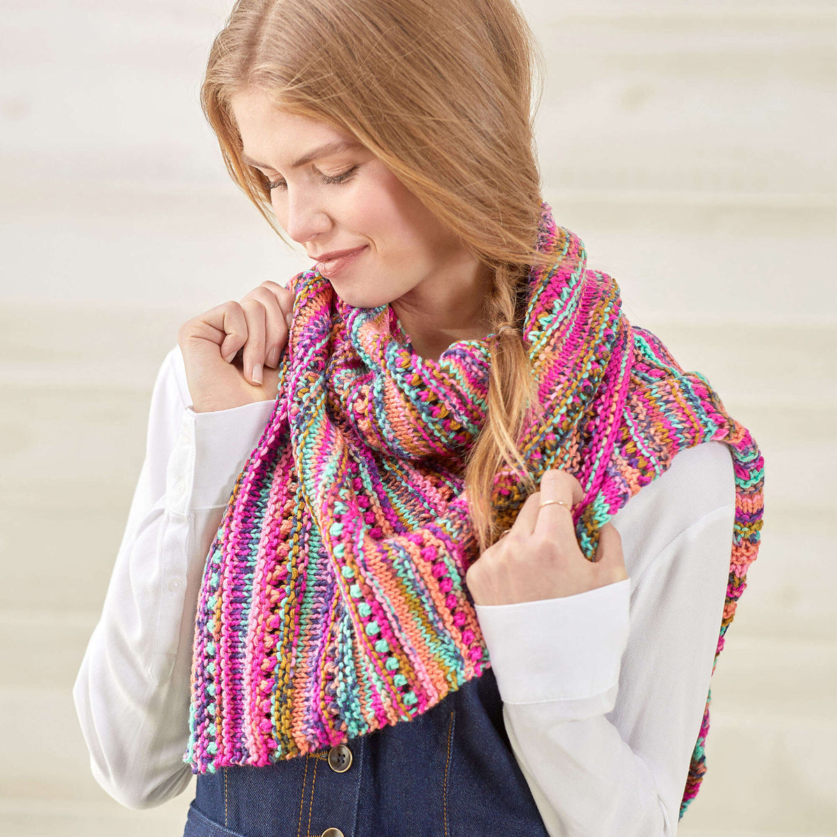 Knit Shawl made in Red Heart Yarn