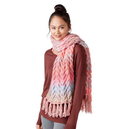 Red Heart Knit Cabled Wrap Single Size