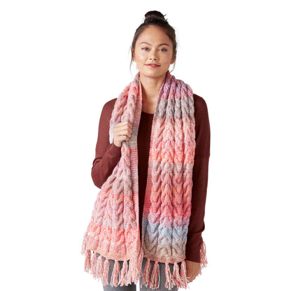 Red Heart Knit Cabled Wrap Single Size