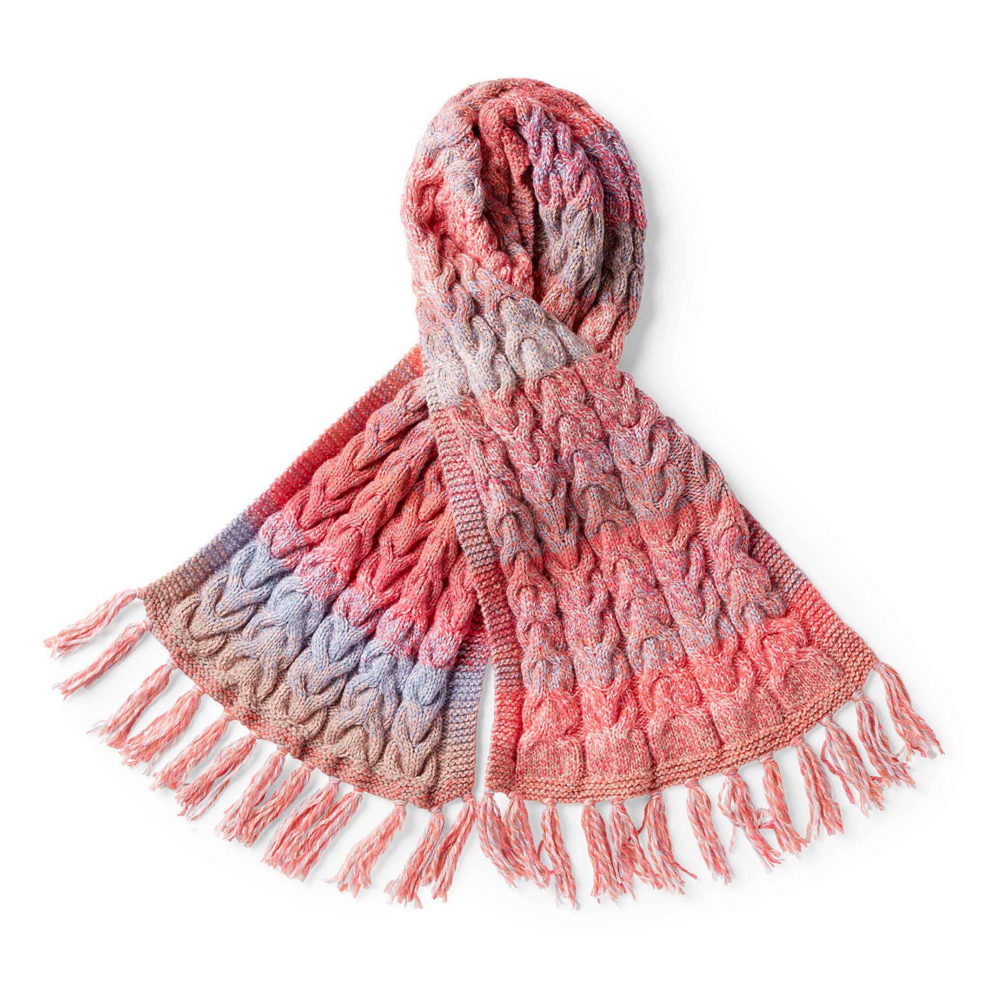 Free Red Heart Knit Cabled Wrap Pattern