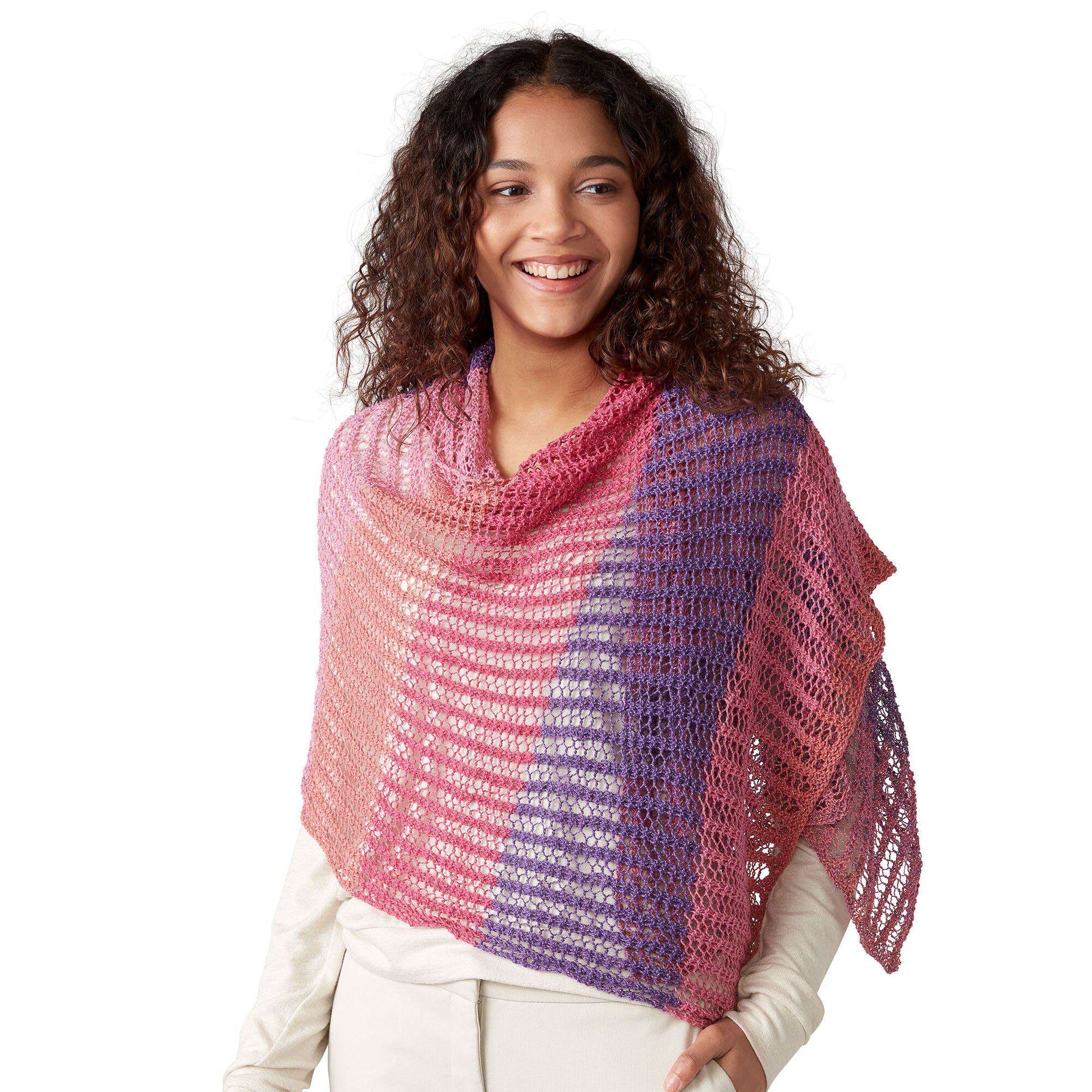 Free Red Heart Knit Airy Shawl Pattern