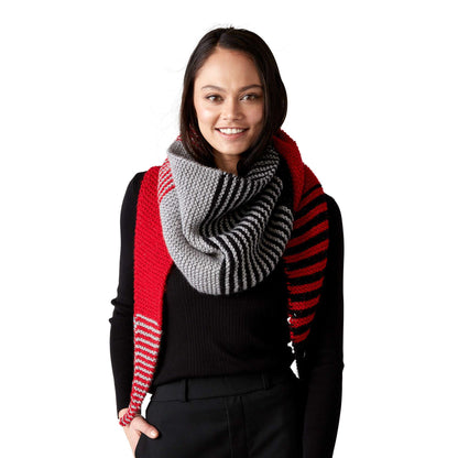 Red Heart Digital Painting Knit Shawl Single Size