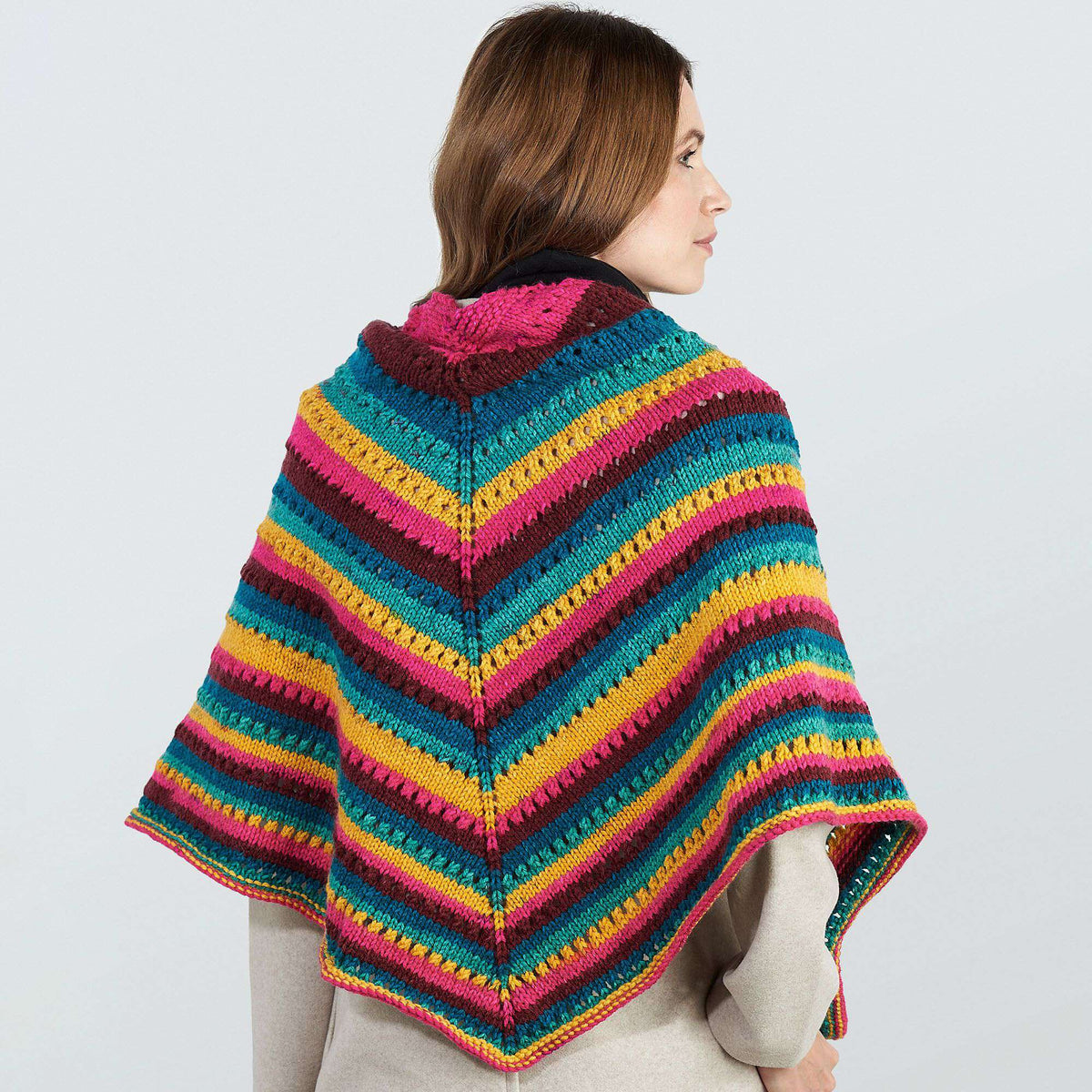 Knit Shawl made in Red Heart Super Saver O'Go yarn