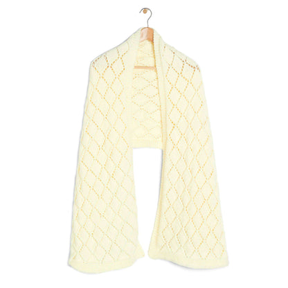 Red Heart Rectangular Knit Pointelle Shawl Single Size