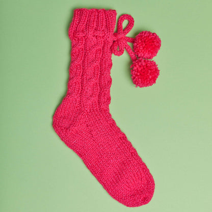 Red Heart Cheerful Cable Slipper Socks Knit Red Heart Cheerful Cable Slipper Socks Knit
