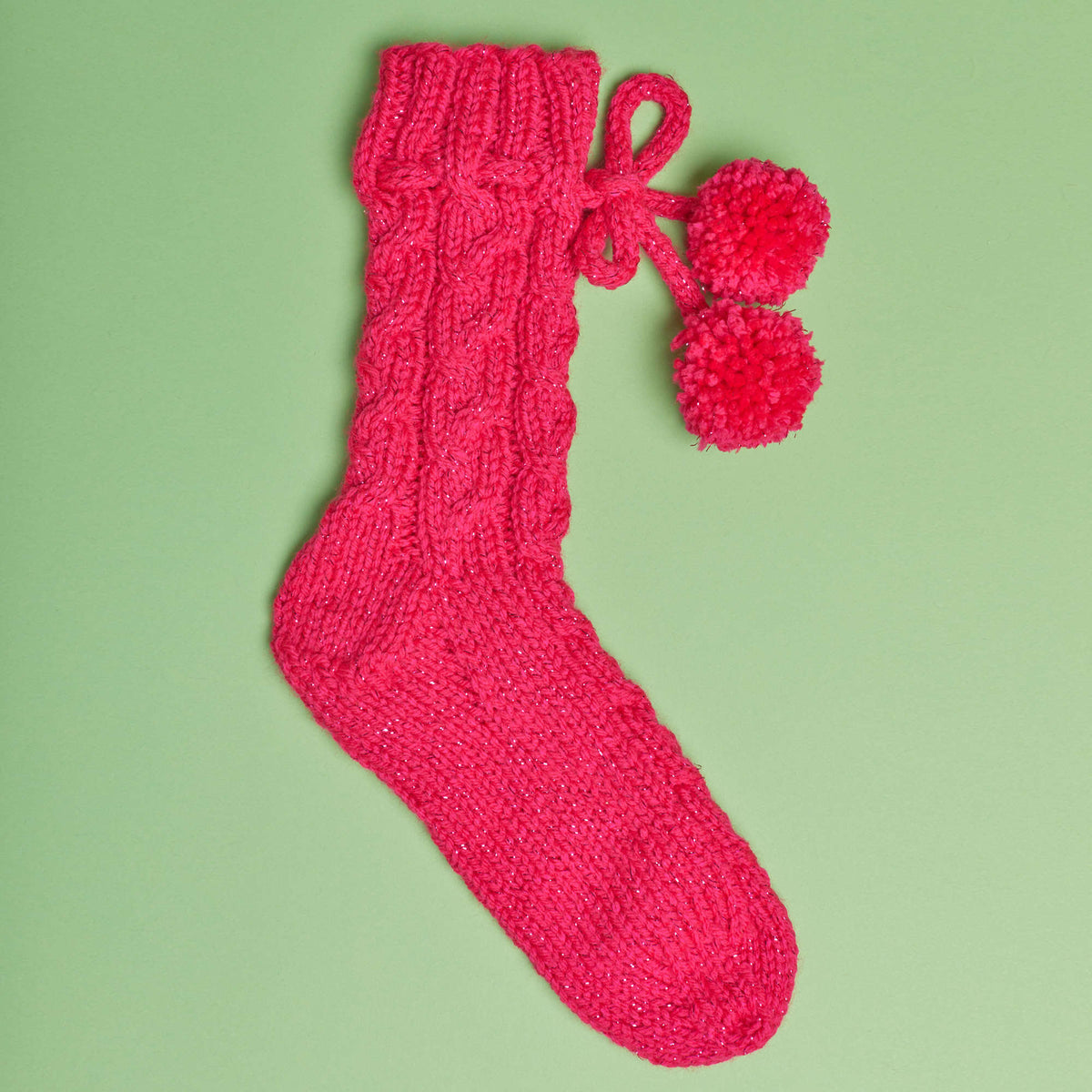 Knit Socks made in Red Heart With Love Metallic Yarn
