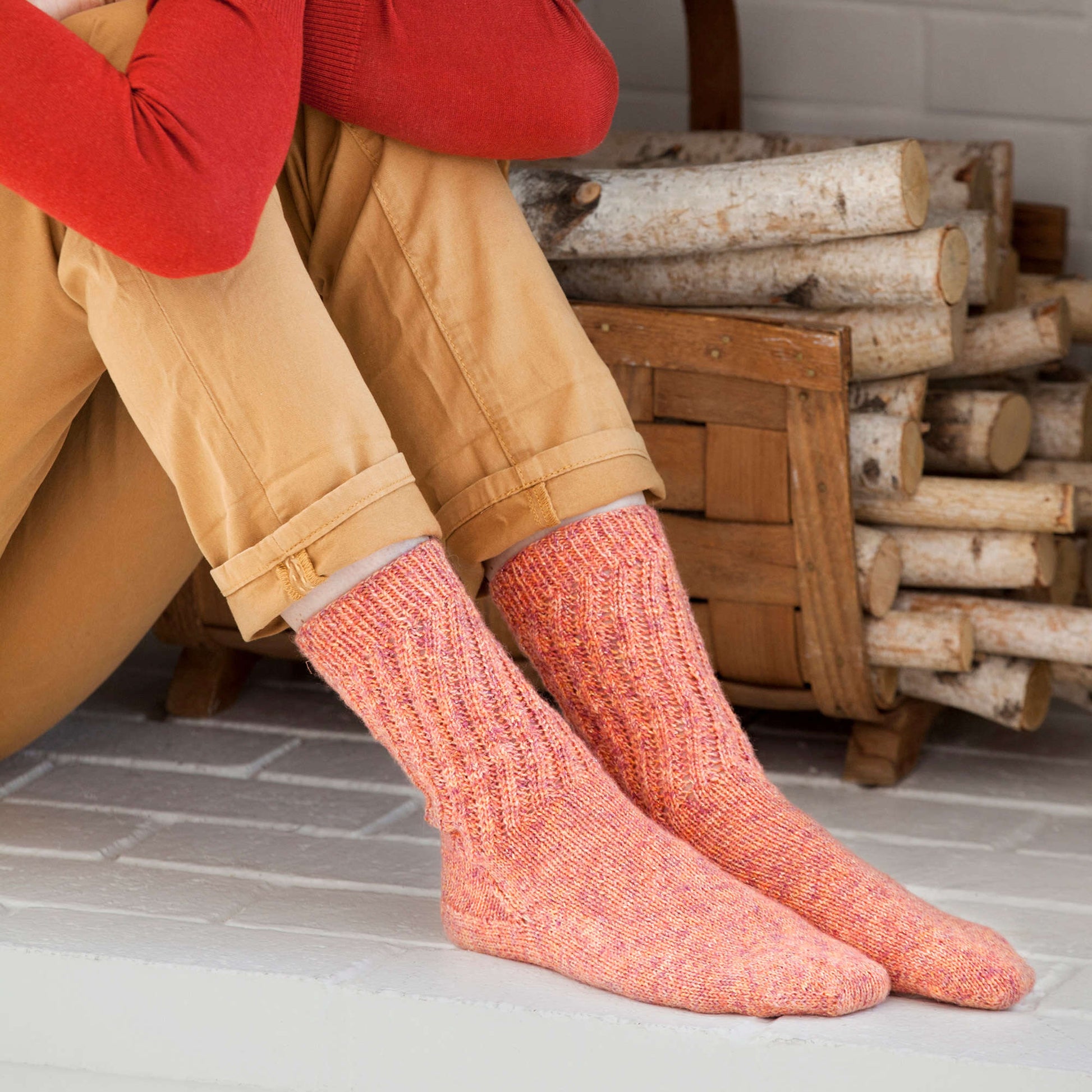 Free Red Heart Knit Lacy Toe-Up Socks Pattern