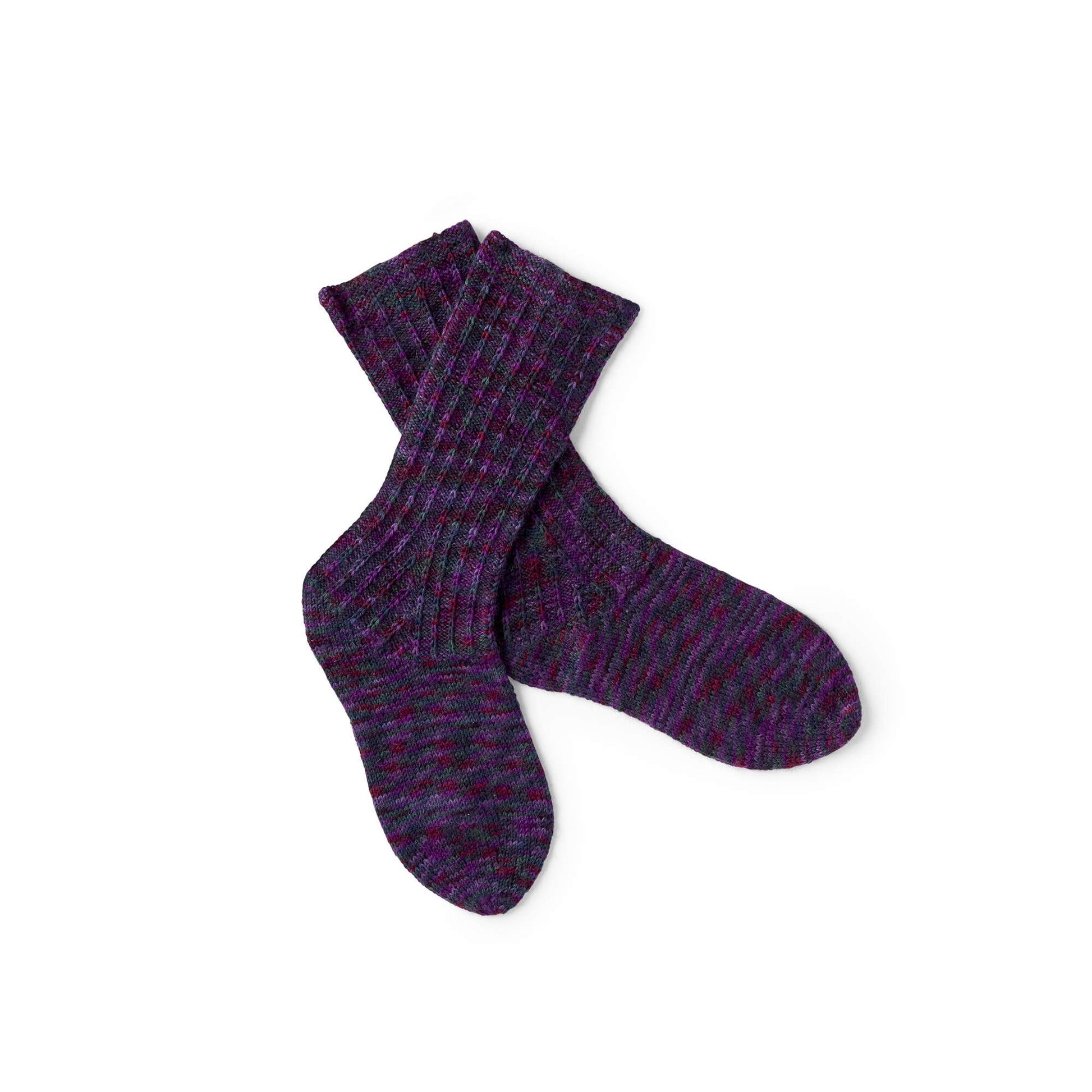 Free Red Heart Knit Slip Rib Socks Pattern