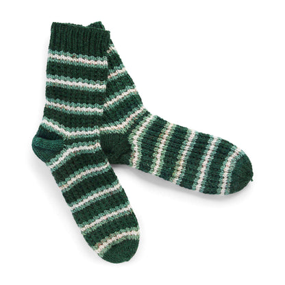 Red Heart Striped Cozy Knit Socks Knit Sock made in Red Heart Super Saver O'Go yarn