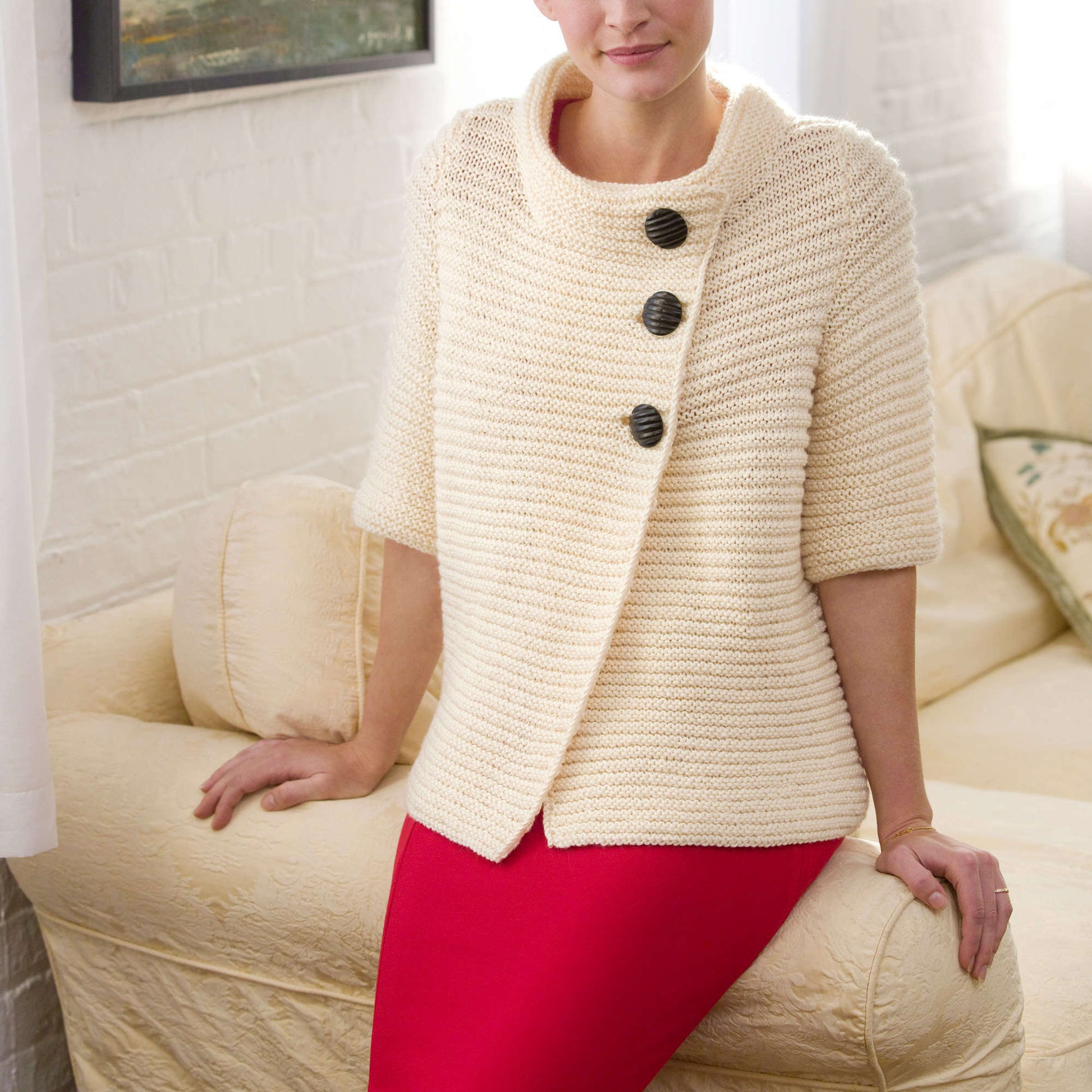 Free Easy Red Heart Ribbed Cardigan Knitting Pattern | Yarnspirations