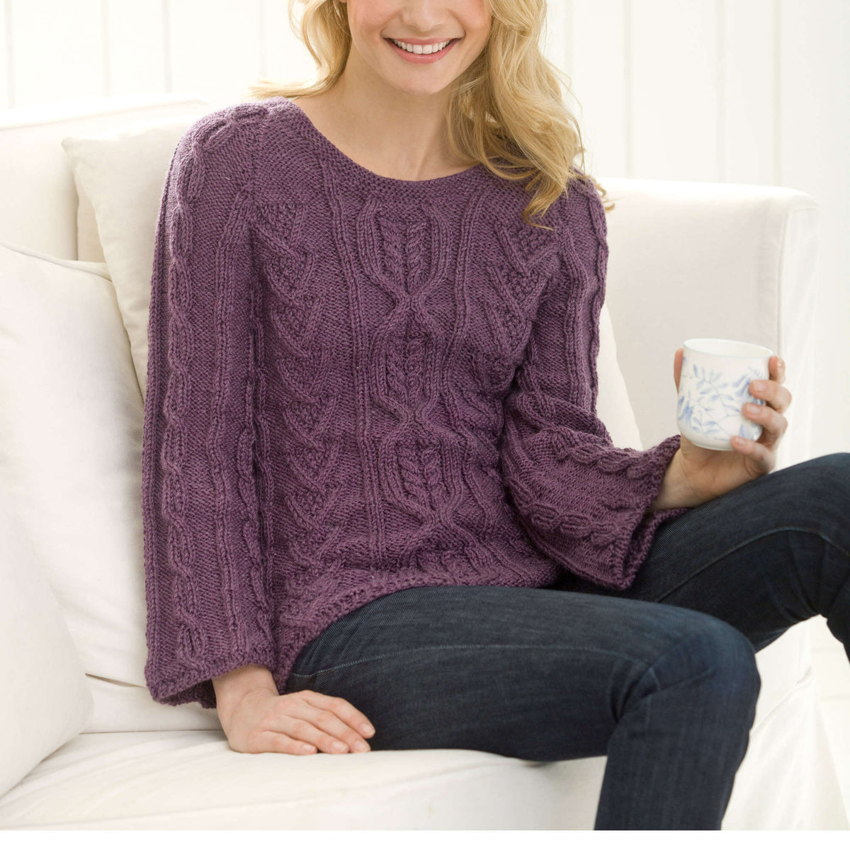 Knit Sweater made in Red Heart Eco-Ways Yarn