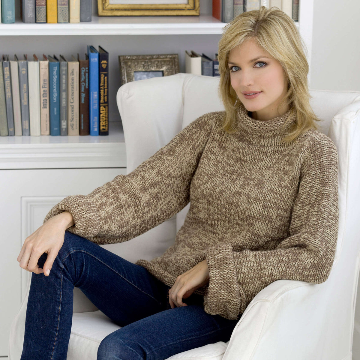 Knit Pullover made in Red Heart Eco-Cotton Blend Yarn