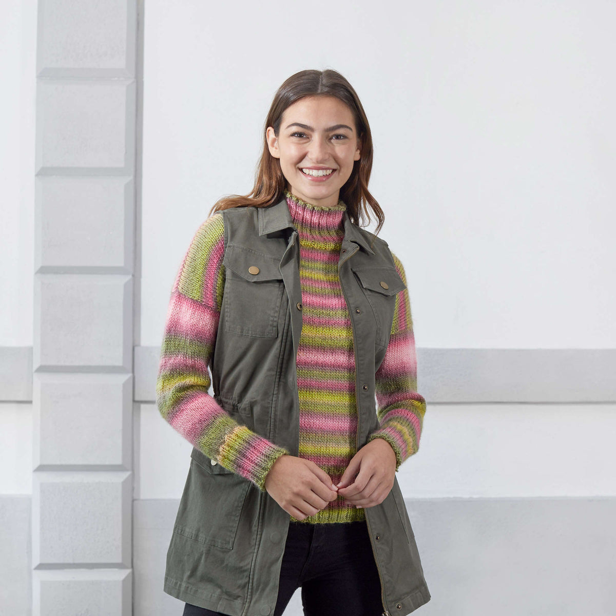 Knit Pullover made in Red Heart Boutique Yarn