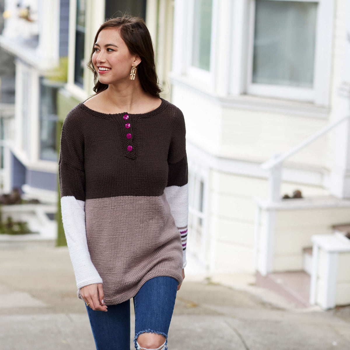 Knit Sweater made in Red Heart Chic Sheep Yarn