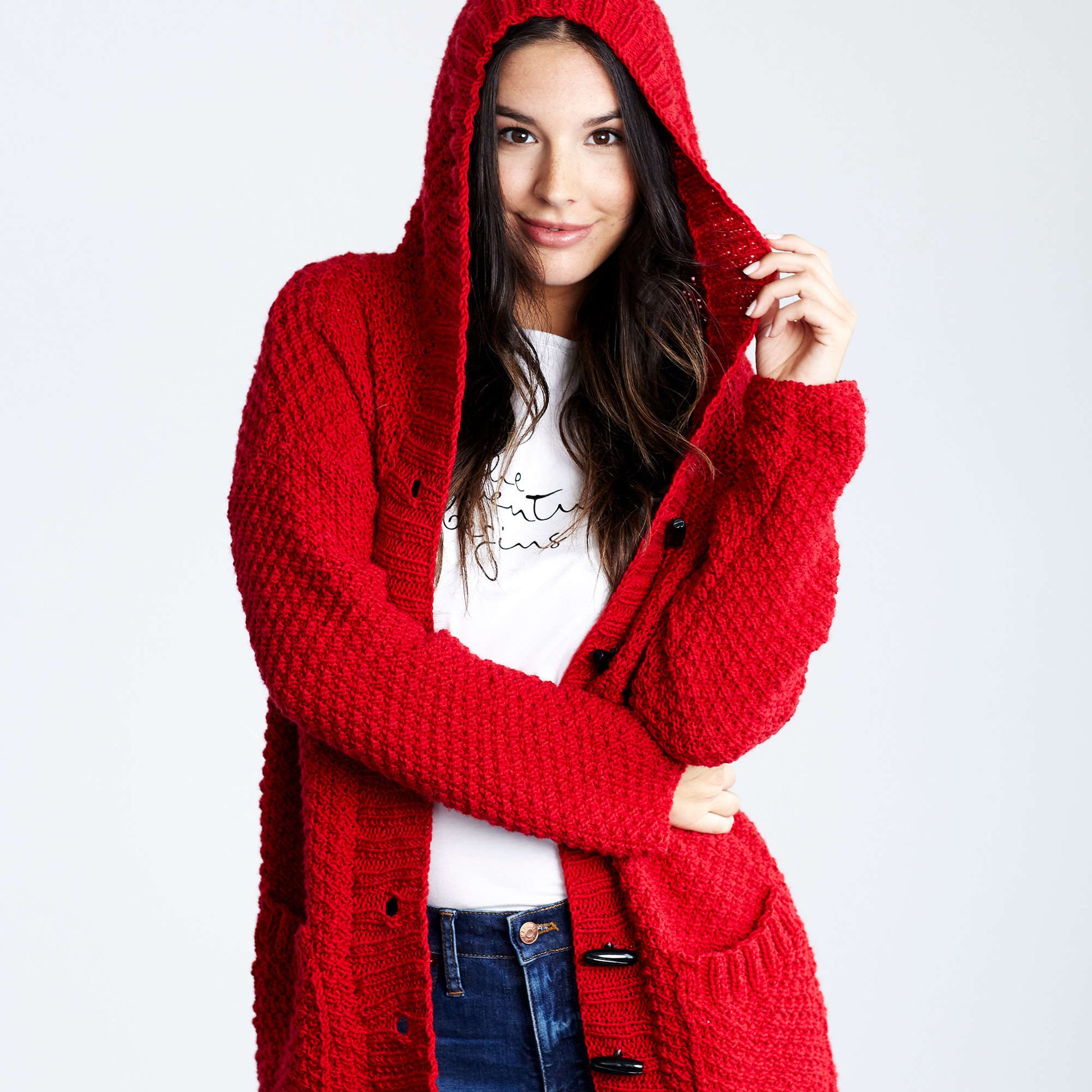 Free Red Heart Knit Lazy Day Chic Sweater Pattern