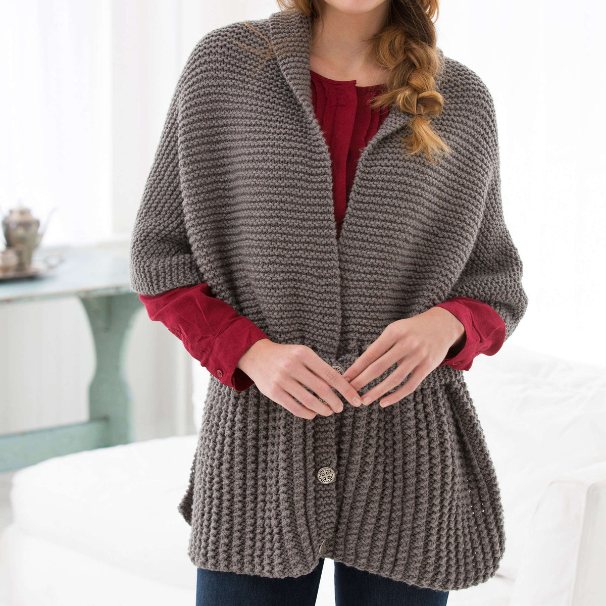 Knit Sweater made in Red Heart With Love Yarn