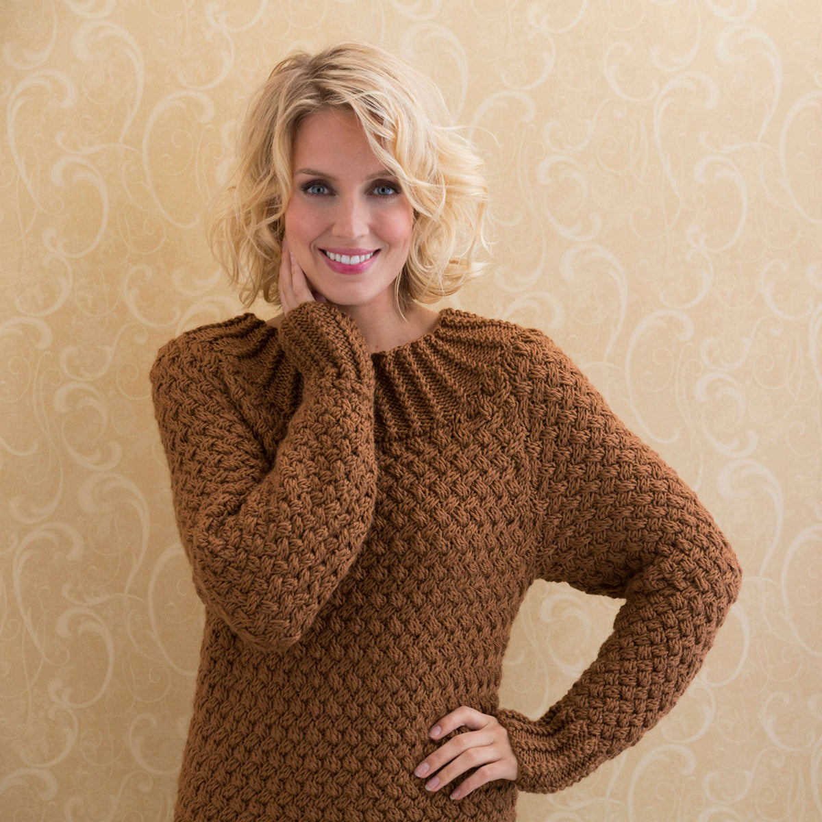 Knit Sweater made in Red Heart Soft Yarn