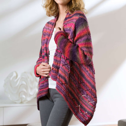 Red Heart Drape Front Knit Cardigan Knit Cardigan made in Red Heart Unforgettable Yarn