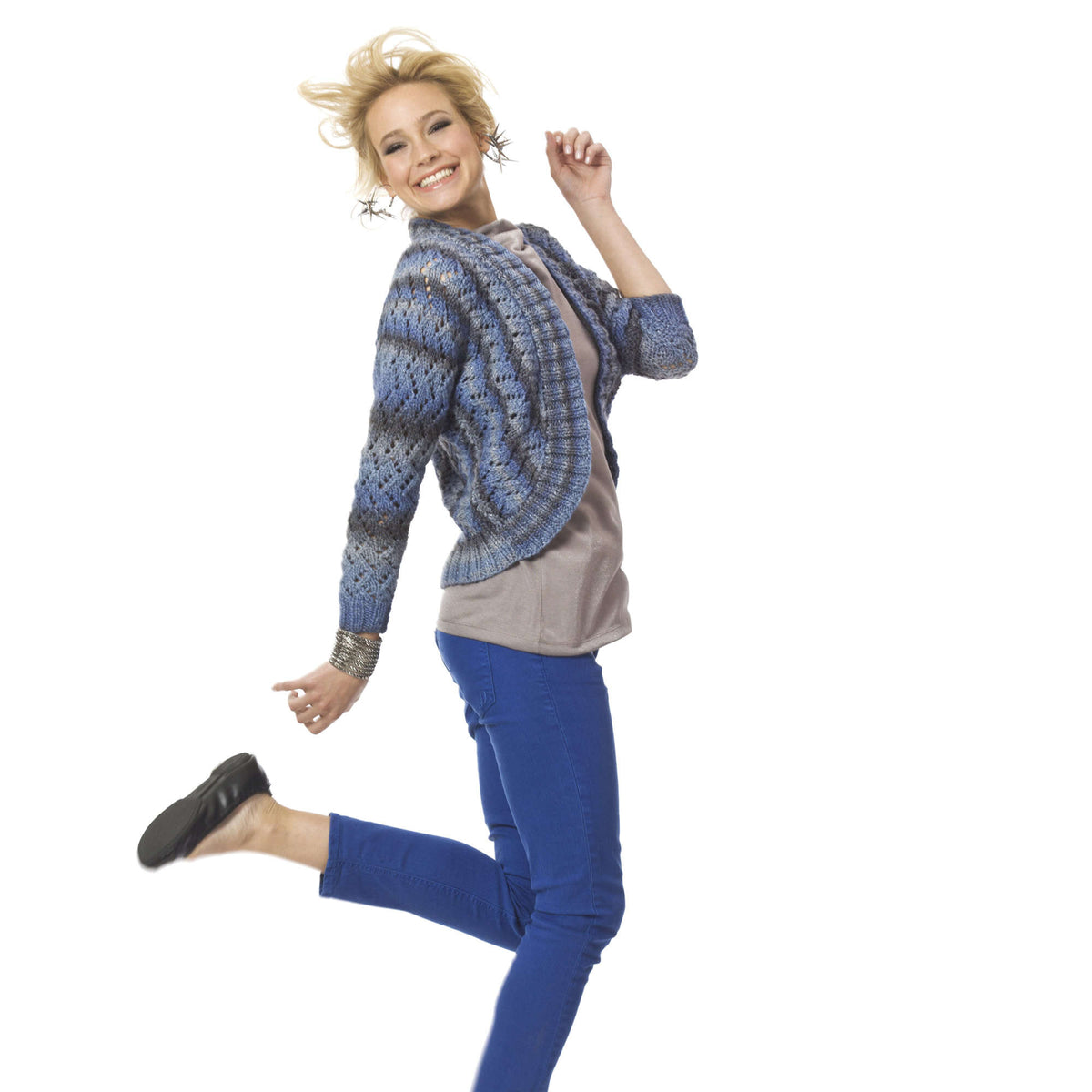 Knit Cardigan made in Red Heart Boutique Yarn