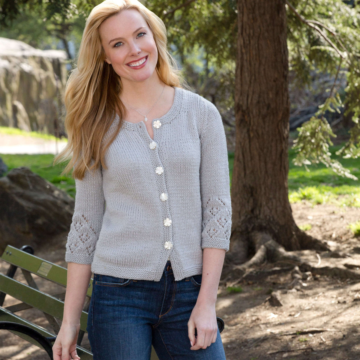 Knit Cardigan made in Red Heart Classic Yarn