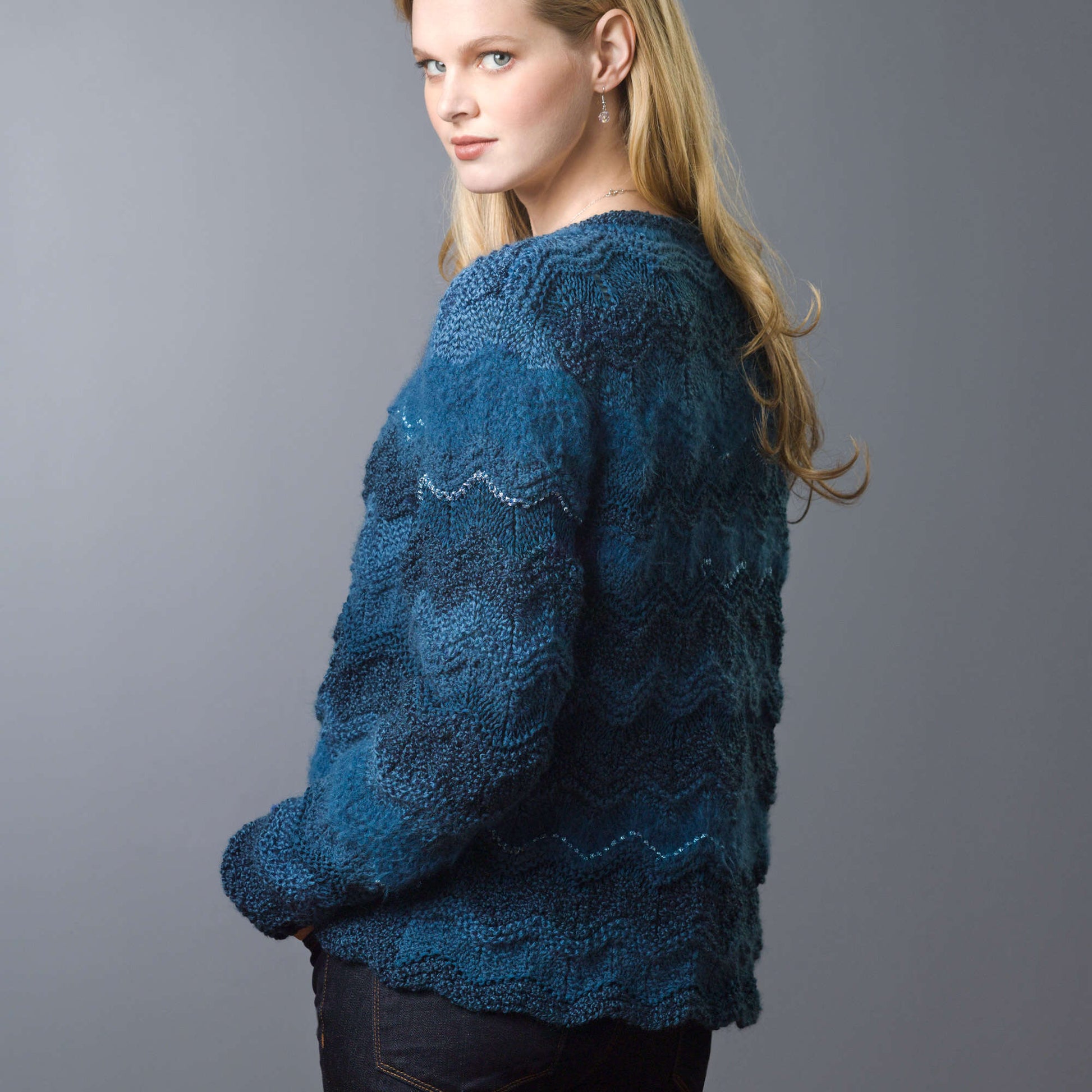 Free Red Heart Classic Glam Cardi Knit Pattern